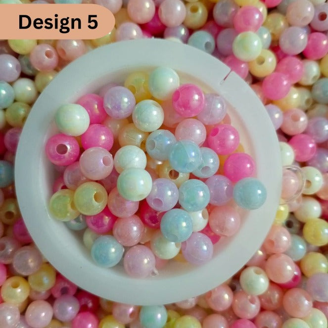 Multicolor Plastic Pearl Beads 8mm Design 5