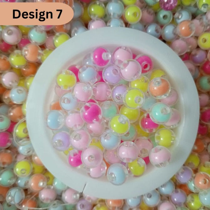 Multicolor Acrylic Beads 8mm Design 7