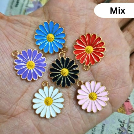 Daisy Enamel Charms 1 Inch Size