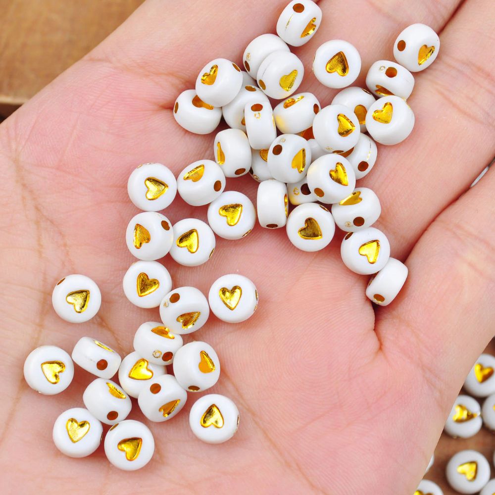 Golden Heart Beads Mini 0.6 mm For Jewlery Making