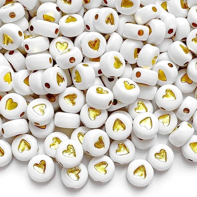 Golden Heart White Beads Mini 0.6 mm For Jewlery Making