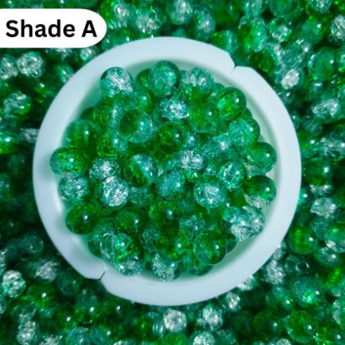 Shaded Crack Beads 8mm For Bracelet Making Glass Beads - Double Tone