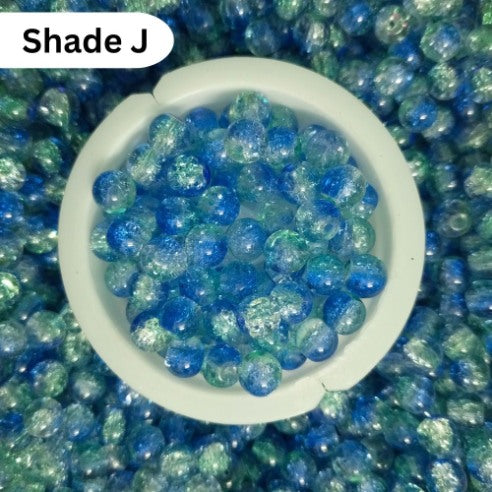 Shaded Crack Beads 8mm For Bracelet Making Glass Beads - Double Tone
