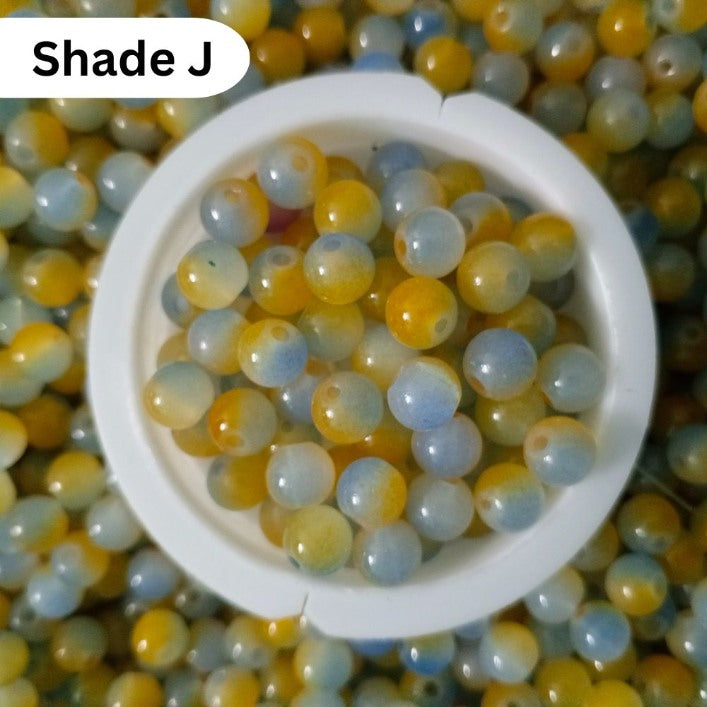 Simple Glass Shade Beads 8mm For Bracelet Making - Shaded
