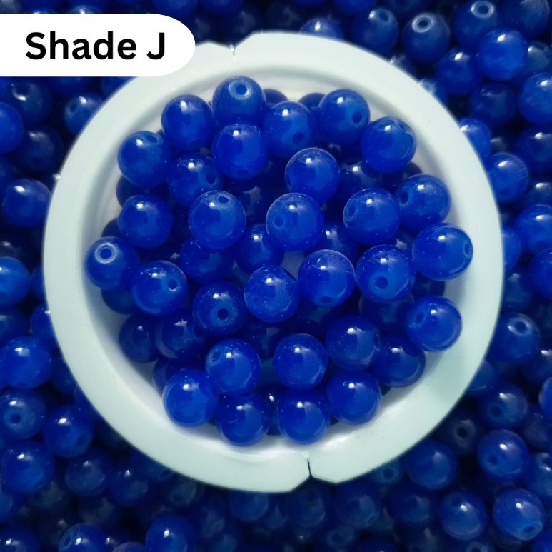 Simple Glass Beads 8mm For Bracelet Making - Single Color