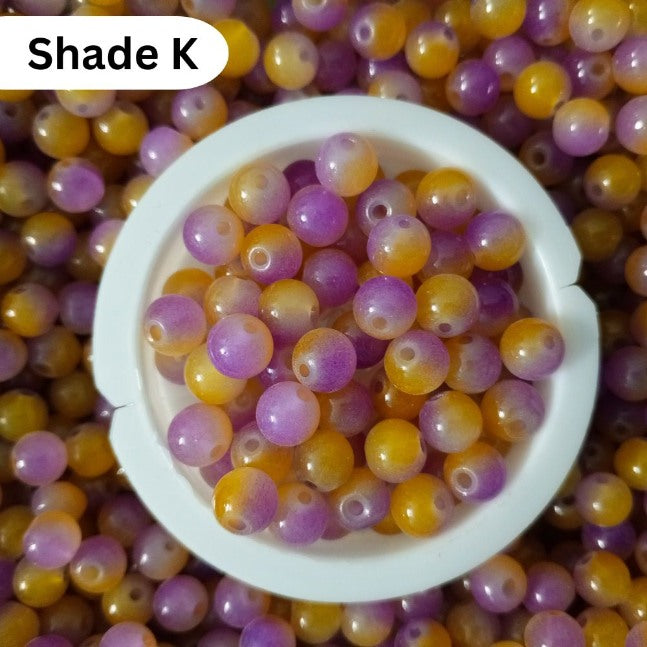 Simple Glass Shade Beads 8mm For Bracelet Making - Shaded