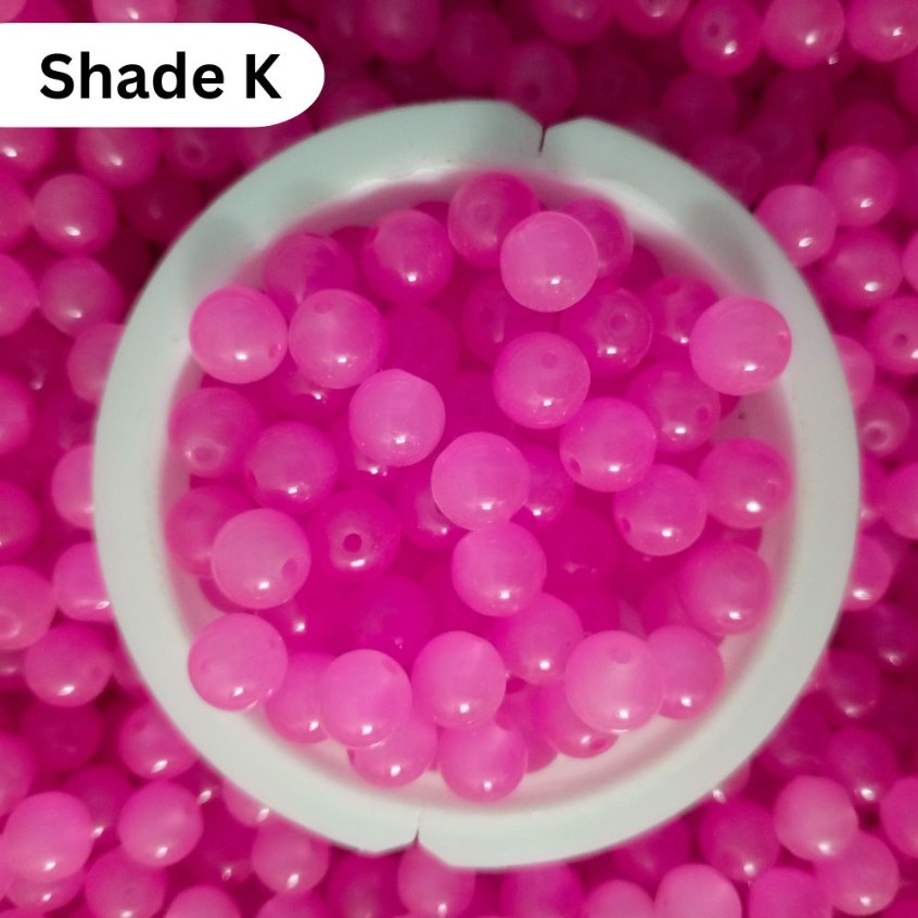 Simple Glass Beads 8mm For Bracelet Making - Single Color