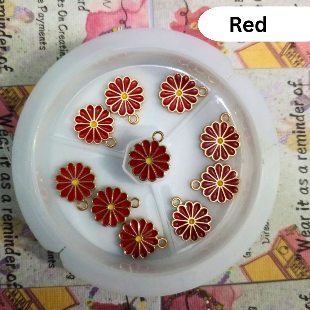 Mini Daisy  Enamel Charms Size 1.5cm