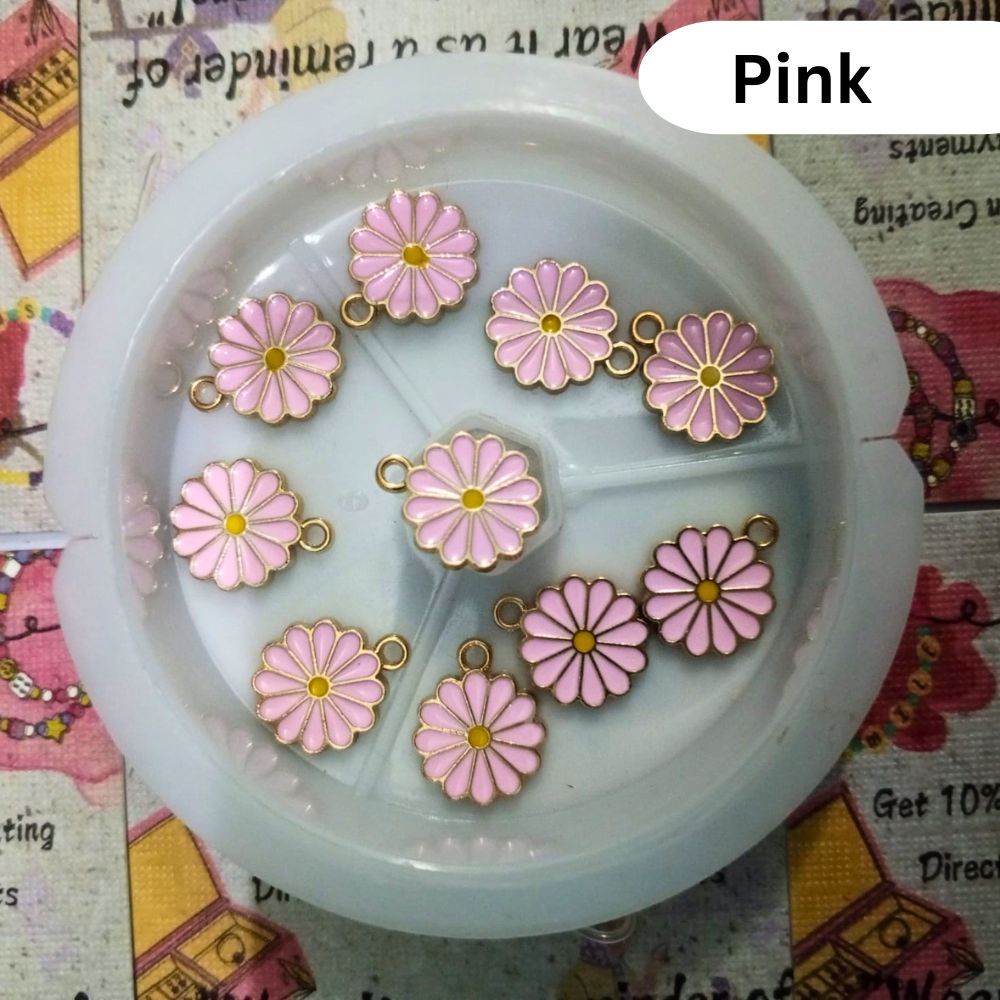 Mini Daisy  Enamel Charms Size 1.5cm