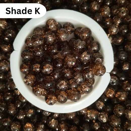 Shaded Crack Beads 8mm For Bracelet Making Glass Beads - Double Tone