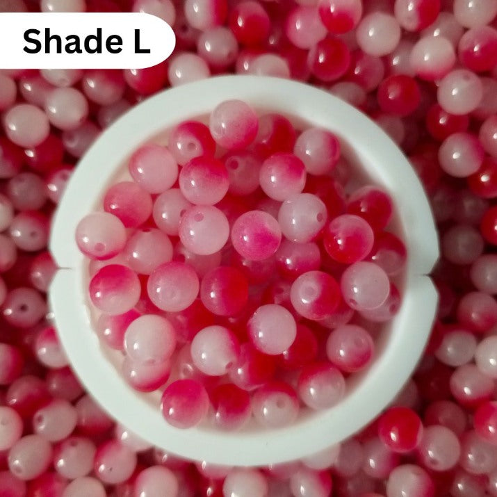 Simple Glass Shade Beads 8mm For Bracelet Making - Shaded