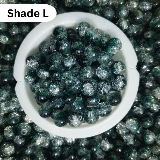 Shaded Crack Beads 8mm For Bracelet Making Glass Beads - Double Tone