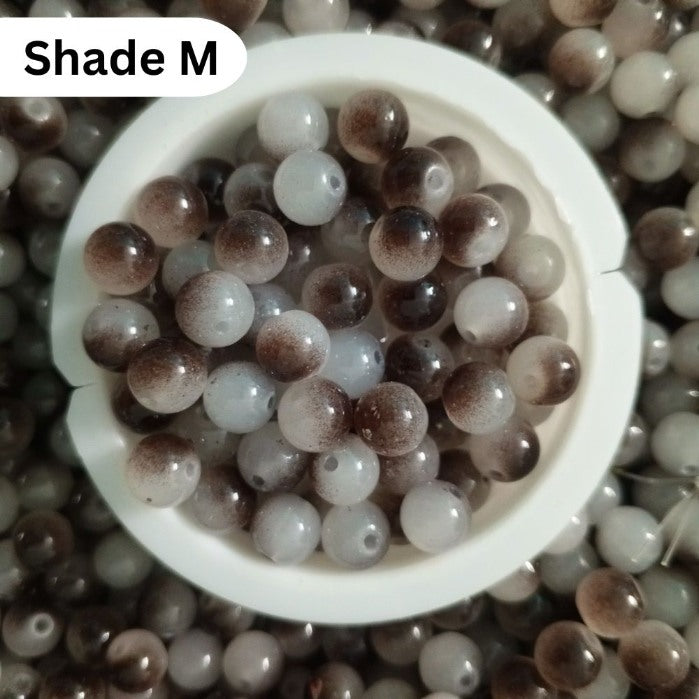 Simple Glass Shade Beads 8mm For Bracelet Making - Shaded