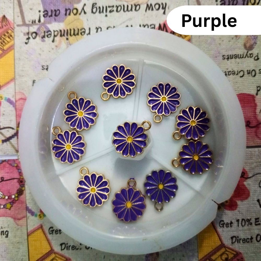Mini Daisy  Enamel Charms Size 1.5cm
