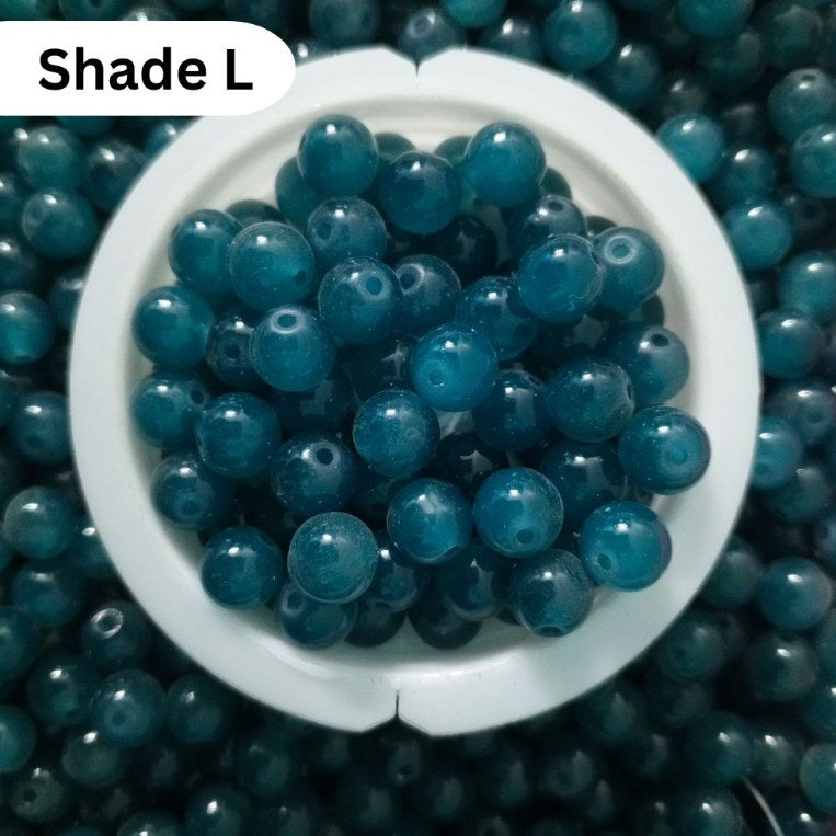 Simple Glass Beads 8mm For Bracelet Making - Single Color