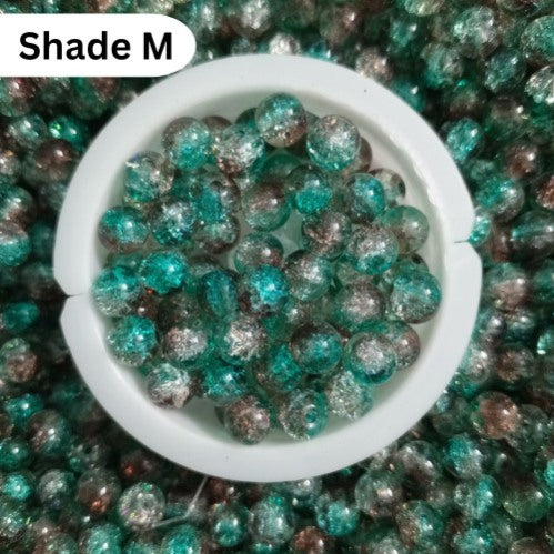 Shaded Crack Beads 8mm For Bracelet Making Glass Beads - Double Tone