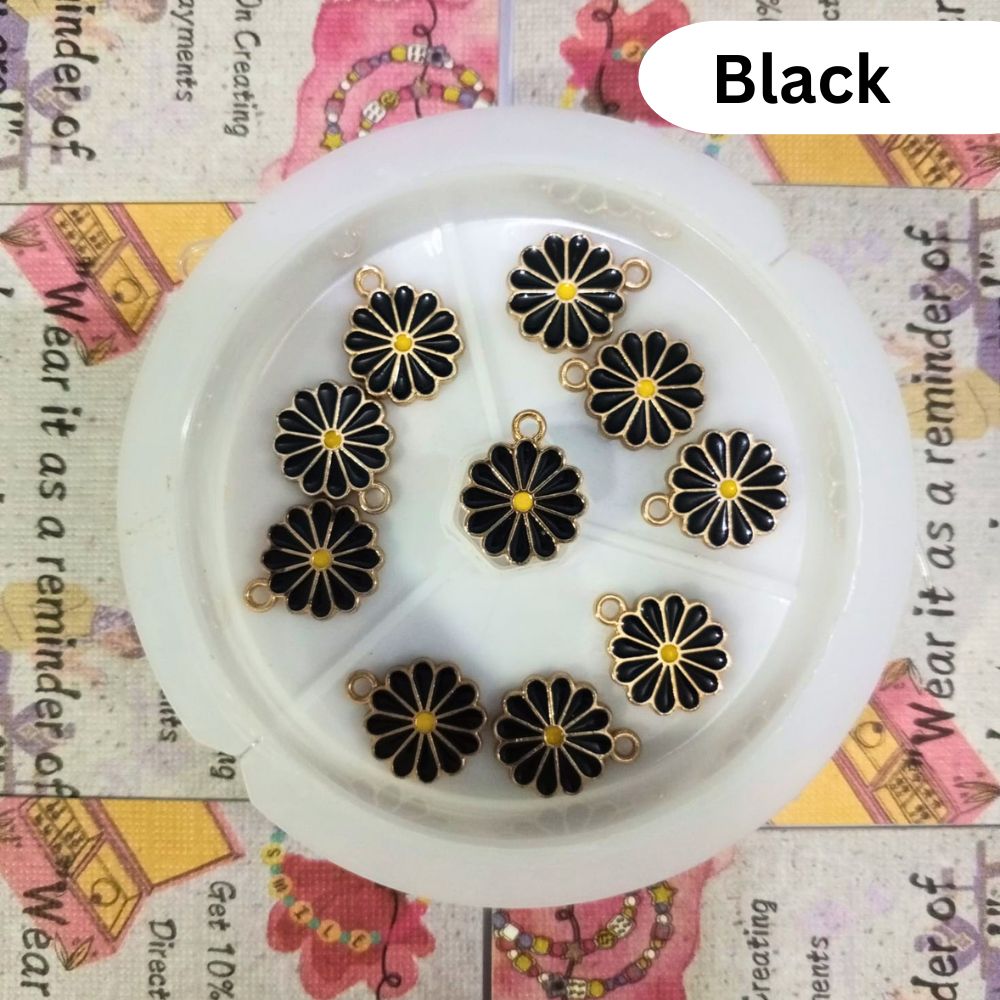 Mini Daisy  Enamel Charms Size 1.5cm