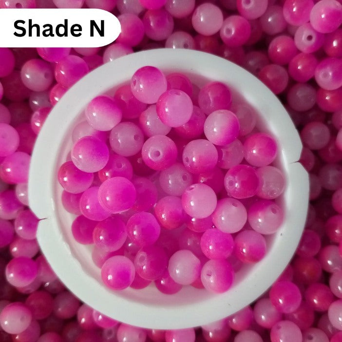 Simple Glass Shade Beads 8mm For Bracelet Making - Shaded