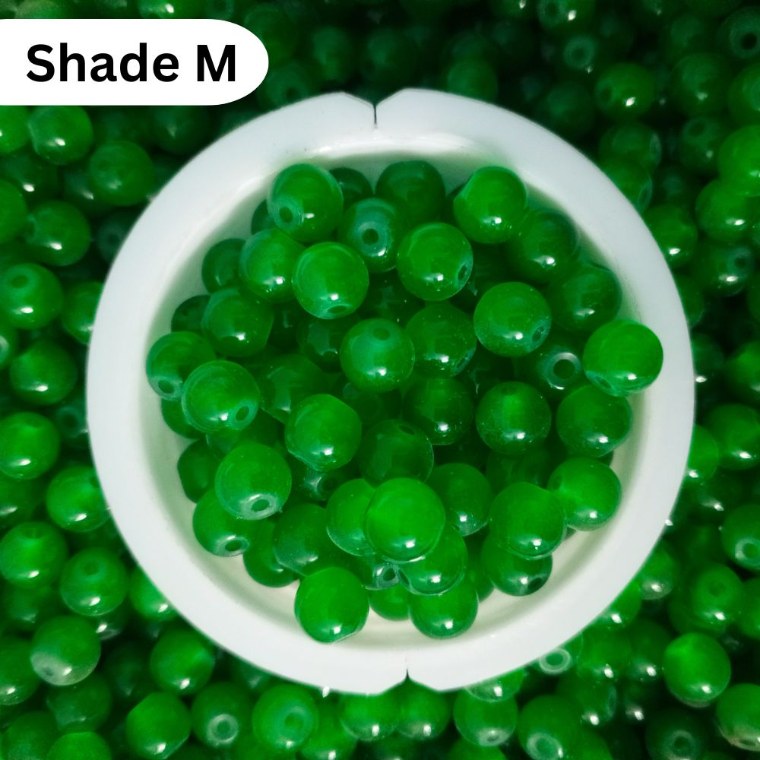 Simple Glass Beads 8mm For Bracelet Making - Single Color