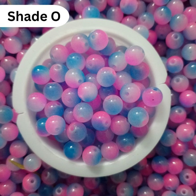 Simple Glass Shade Beads 8mm For Bracelet Making - Shaded