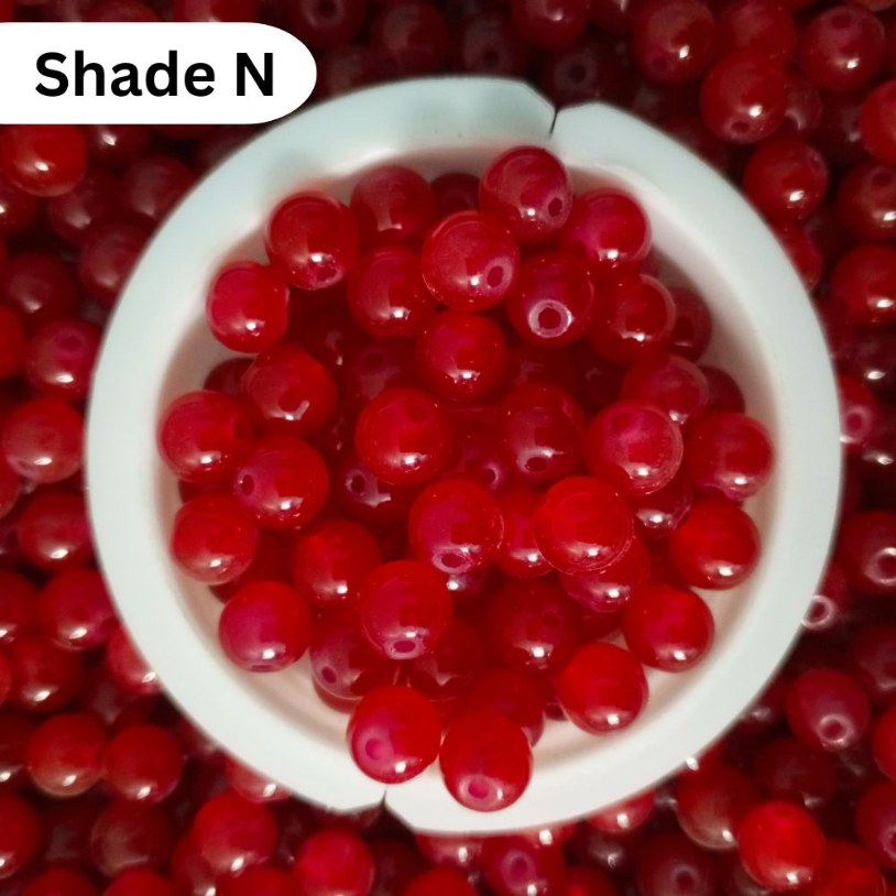 Simple Glass Beads 8mm For Bracelet Making - Single Color