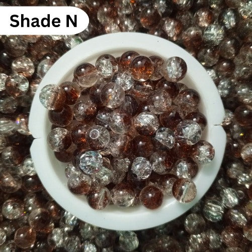 Shaded Crack Beads 8mm For Bracelet Making Glass Beads - Double Tone