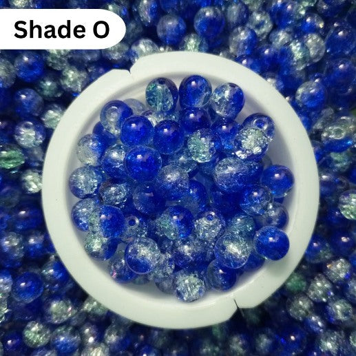 Shaded Crack Beads 8mm For Bracelet Making Glass Beads - Double Tone
