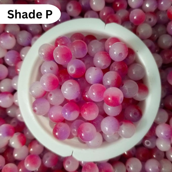 Simple Glass Shade Beads 8mm For Bracelet Making - Shaded