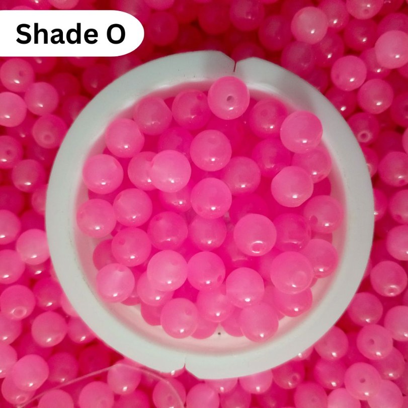 Simple Glass Beads 8mm For Bracelet Making - Single Color