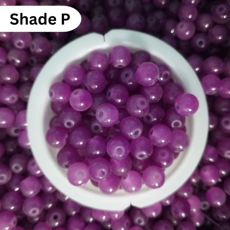 Simple Glass Beads 8mm For Bracelet Making - Single Color