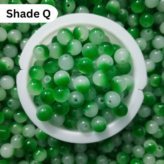 Simple Glass Shade Beads 8mm For Bracelet Making - Shaded