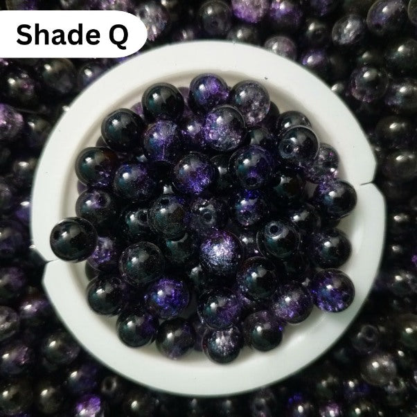 Shaded Crack Beads 8mm For Bracelet Making Glass Beads - Double Tone