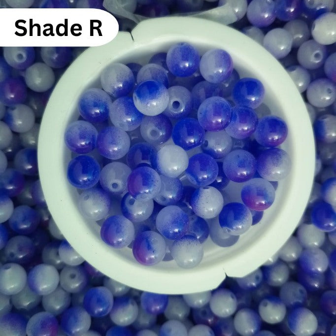 Simple Glass Shade Beads 8mm For Bracelet Making - Shaded