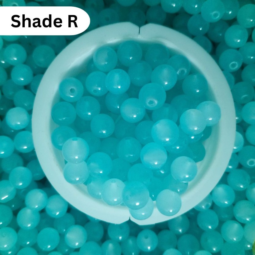 Simple Glass Beads 8mm For Bracelet Making - Single Color
