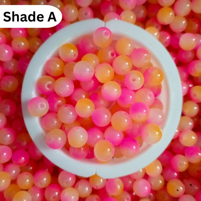 Simple Glass Shade Beads 8mm For Bracelet Making - Shaded