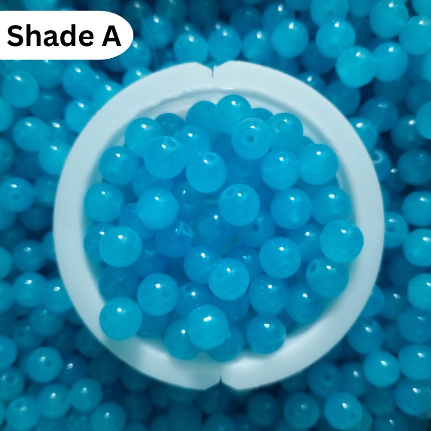 Simple Glass Beads 8mm For Bracelet Making - Single Color