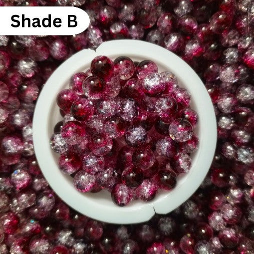 Shaded Crack Beads 8mm For Bracelet Making Glass Beads - Double Tone