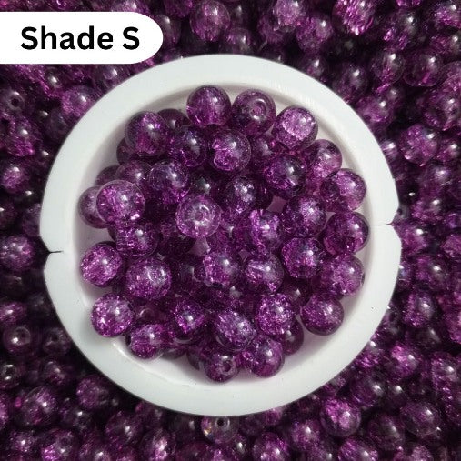 Shaded Crack Beads 8mm For Bracelet Making Glass Beads - Double Tone