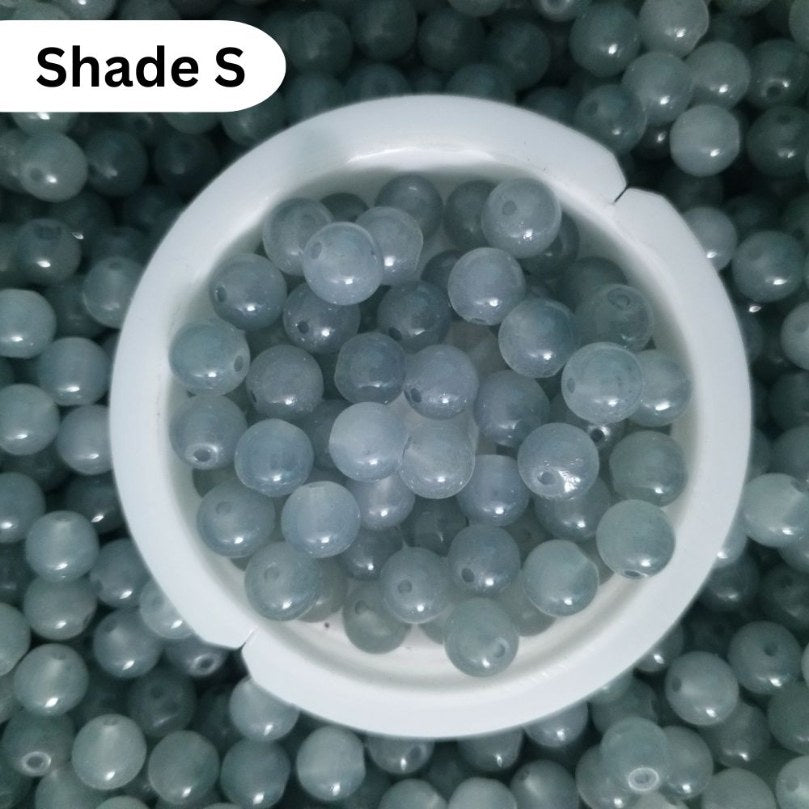 Simple Glass Beads 8mm For Bracelet Making - Single Color