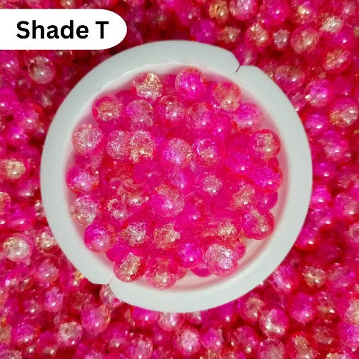 Shaded Crack Beads 8mm For Bracelet Making Glass Beads - Double Tone