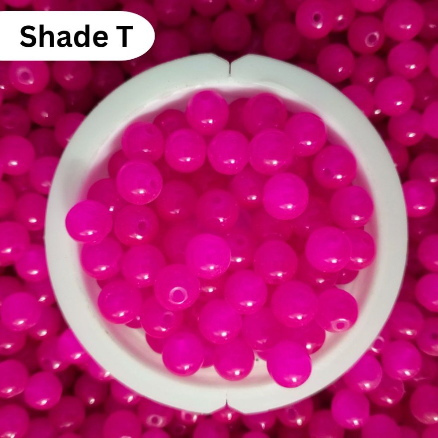 Simple Glass Beads 8mm For Bracelet Making - Single Color