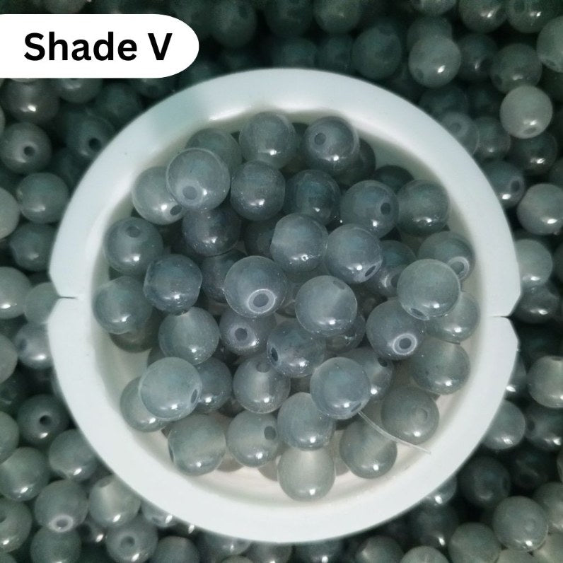 Simple Glass Beads 8mm For Bracelet Making - Single Color