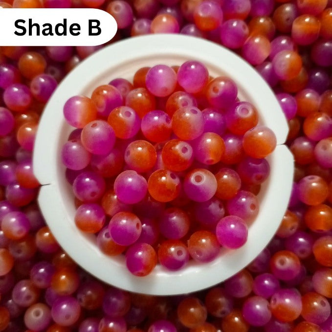 Simple Glass Shade Beads 8mm For Bracelet Making - Shaded