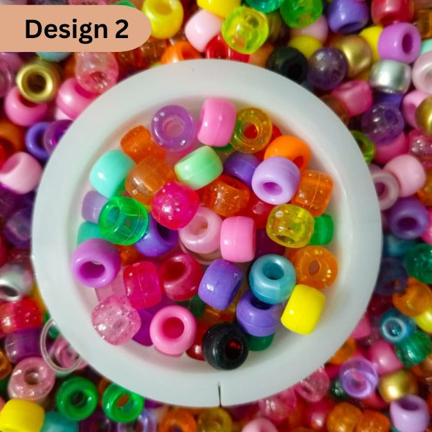 Multicolor Plastic Seed Beads 8mm Design 2