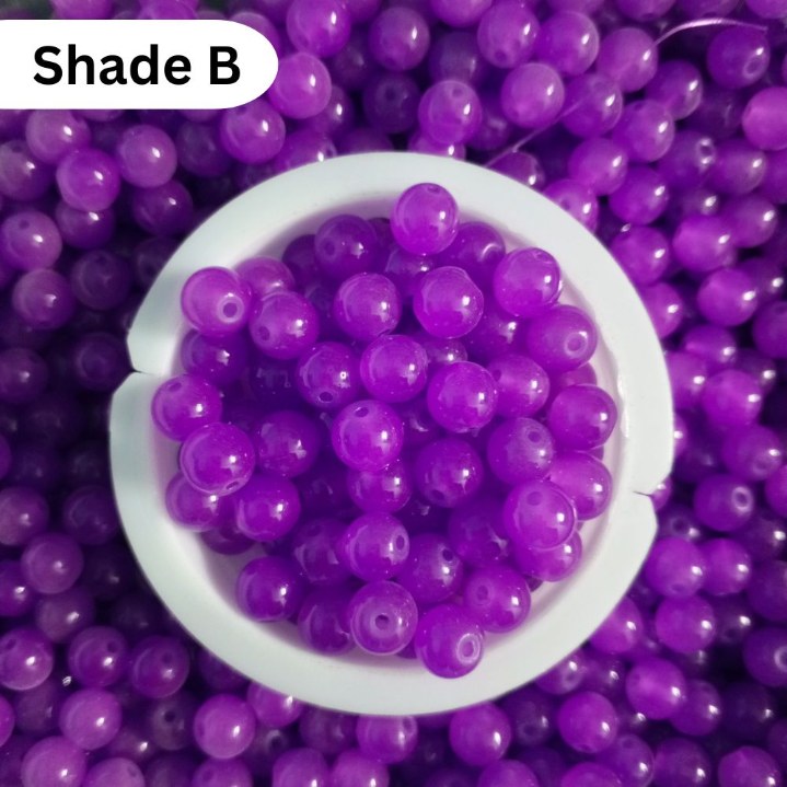 Simple Glass Beads 8mm For Bracelet Making - Single Color
