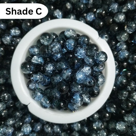 Shaded Crack Beads 8mm For Bracelet Making Glass Beads - Double Tone