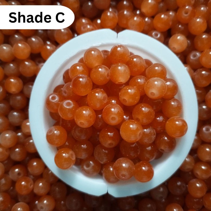 Simple Glass Beads 8mm For Bracelet Making - Single Color