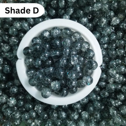 Shaded Crack Beads 8mm For Bracelet Making Glass Beads - Double Tone