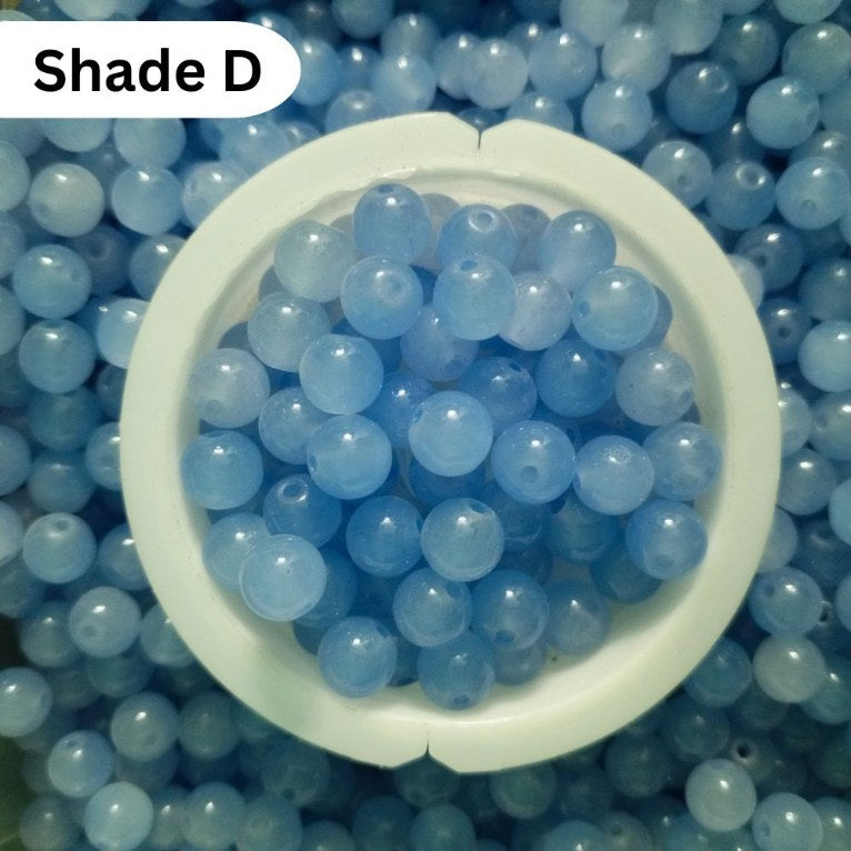 Simple Glass Beads 8mm For Bracelet Making - Single Color