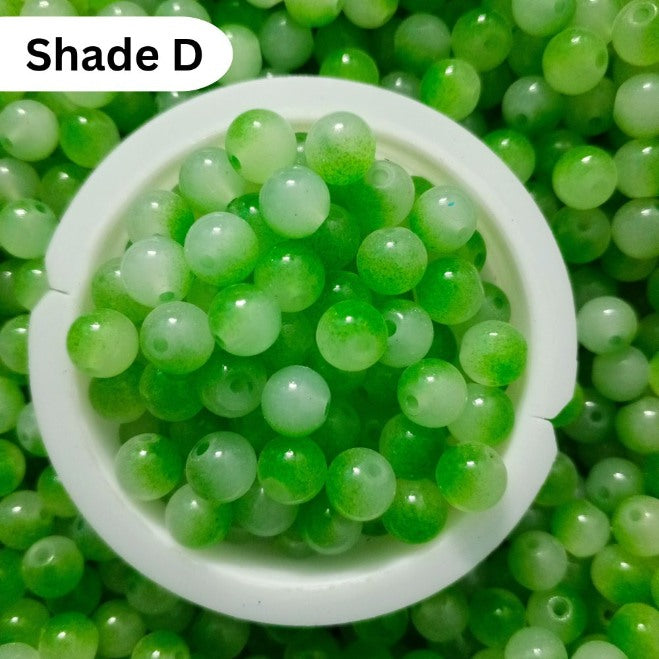 Simple Glass Shade Beads 8mm For Bracelet Making - Shaded